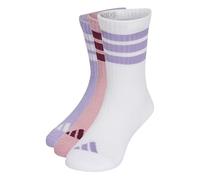 adidas Unisex Kids 3Stripes Cushioned Sportswear Crew Socks 3 Pair Pack Socks, magic lilac/white/magic mauve, 5-6 Years