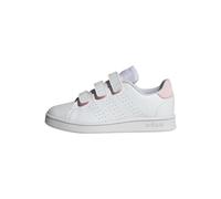 adidas Unisex Kids Advantage Court Lifestyle Hook-and-Loop Shoes, Cloud White/Cloud White/Clear Pink, 2.5 UK
