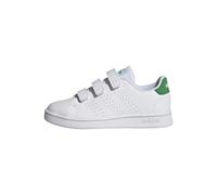 adidas Unisex Kids Advantage Court Lifestyle Hook-and-Loop Shoes, Cloud White / Green / Core Black, 2.5 UK