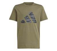 adidas Unisex Kids CAMO Graphic Tshirt, Olive strata, 9-10 Years