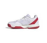 adidas Courtflash Kids Tennis Shoes, Cloud White/Core Black/Lucid Red, 5.5 UK Child