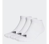 adidas Unisex Cushioned Sportswear 3 Pairs No Show Socks, White/Black, XS