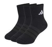 adidas Unisex Kids CUSHIONED SPORTSWEAR ANKLE SOCKS 3 PAIR PACK, black/black/white, 4-5 Years
