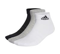 adidas Unisex Kids Cushioned Sportswear Ankle Socks 3 Pairs, Medium Grey Heather/White/Black, 5-6 Years