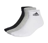 adidas Unisex Kids Cushioned Sportswear Ankle Socks 3 Pairs, Medium Grey Heather / White / Black, XS (2-3.5 UK)