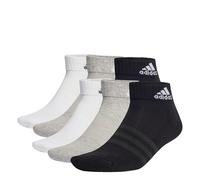 adidas Unisex Kids Cushioned Sportswear Ankle Socks 6 Pairs, Black/White, 6-7 Years