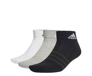 adidas Unisex Kids Cushioned Sportswear Ankle Socks 6 Pairs, Medium Grey Heather/White/Black, 7-8 Years