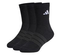 adidas Unisex Kids Cushioned Sportswear Crew Socks 3 Pair Pack, black/black/white, 4-5 Years