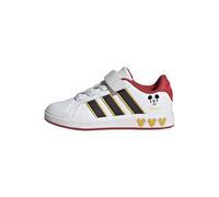 adidas Unisex Kids Disney Mickey Mouse Grand Court Shoes Kids, Cloud White/Core Black/Bold Gold, 2 UK