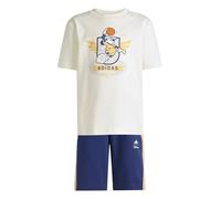 adidas Unisex Kids DISNEY MICKEY MOUSE T-SHIRT SET, off white/Pure Orange, 7-8 Years