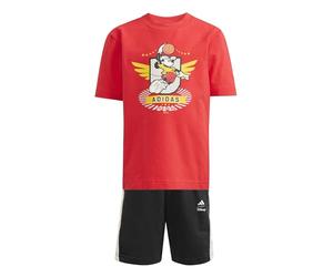 adidas Unisex Kids DISNEY MICKEY MOUSE T-SHIRT SET, pure ruby/off white, 2-3 Years
