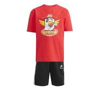 adidas Unisex Kids DISNEY MICKEY MOUSE T-SHIRT SET, pure ruby/off white, 4-5 Years