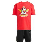 adidas Unisex Kids DISNEY MICKEY MOUSE T-SHIRT SET, pure ruby/off white, 9-10 Years
