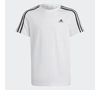 adidas Unisex Kids Essentials 3-Stripes Cotton Tee, White/Black, 9-10 Years