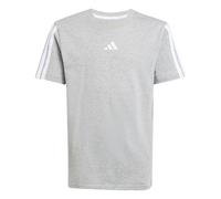 adidas Unisex Kids Essentials 3 Stripes T-Shirt, Medium Grey Heather/White, 7-8 Years