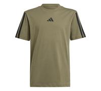 adidas Unisex Kids Essentials 3 Stripes T-Shirt, Olive strata/Black, 9-10 Years