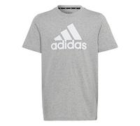 adidas Unisex Kids Essentials Big Logo Cotton Tee, Medium Grey Heather/White, 15-16 Years