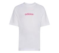 adidas Unisex Kids Essentials Linear Logo Shirt, White/Pink Fusion, 5-6 Years
