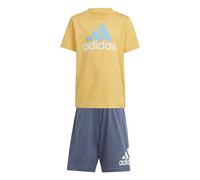 adidas Unisex Kids Essentials Logo Tee and Short Set, semi spark/MULTICOLOR, 3-4 Years