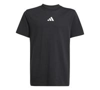 adidas Sportswear Junior Boys Essentials T-Shirt - Black, Black/White, Size 9-10 Years Black/White