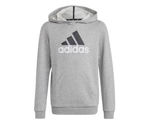 adidas Unisex Kids Essentials Two-Colored Big Logo Cotton Hoodie, Medium Grey Heather/White, 7-8 Years