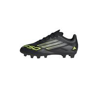 adidas Unisex Kids F50 Club Firm Ground/Multi Ground Football Boots Kids, Core Black/Iron Metallic/Lucid Lemon, 3 UK