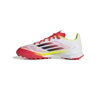 adidas Unisex Kids F50 League Football Boots Turf Kids, Cloud White/Core Black/Solar Yellow, 2 UK