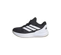 adidas Unisex Kids Falcon 6 Lace-Up Elastic Strap Running Shoe, Black White, 13 UK