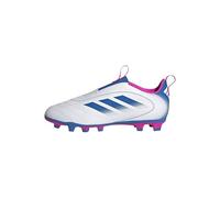 adidas Unisex Kids Goletto Ix Invisible Solid Multi Ground Football Sneaker, White/Light Royal/Team Shock Pink, 13 Little Kid