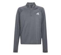 adidas Unisex Kids GOTO PZ 1/4 Zip Longsleeve TEE, Black/Grey Three/Reflective Silver, 7-8 Years