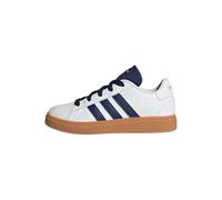 adidas Unisex Kids Grand Court Lifestyle Tennis Lace-Up Shoes, FTWR White/Dark blue/GUM10, 3.5 UK