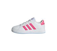 adidas Unisex Kids Grand Court Lifestyle Tennis Lace-Up Shoes, FTWR White/Pulse Magenta/Glow Blue, 2.5 UK
