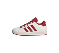 adidas Unisex Kids Grand Court Lifestyle Tennis Lace-up Shoes Tennis Shoes, Off White Collegiate Red Core Black, 13.5 UK Child