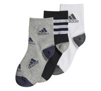 adidas Unisex Kids Graphic Socks 3 Pairs, Black/White/Medium Grey Heather, 6.5-8