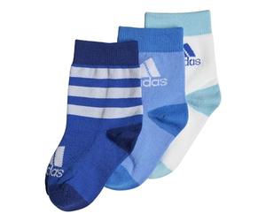 adidas Unisex Kids Graphic Socks 3 Pairs, Royal Blue/Blue Fusion/White, KXL