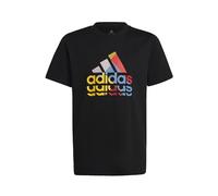 adidas Unisex Kids Graphic Tee, Black/Red/Yellow, 13-14 Years