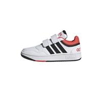 adidas Unisex Kids Hoops Lifestyle Basketball Hook-and-Loop Shoes, Cloud White / Core Black / Bright Red, 1 UK