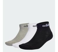 adidas Linear Ankle Cushioned Socks 3 Pairs Juniors 2 - 3.5 Black/Wht/Grey