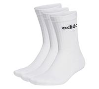 adidas Unisex Kids Linear Crew Cushioned Socks 3 Pairs, White / Black, XS/2-3.5 UK