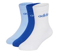 adidas Unisex Kids Linear Kids Crew 3 Pairs Per Pack Socks Socks, white/clear pink/power pink, 4-5 Years