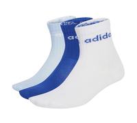 adidas Unisex Kids LINEAR KIDS CREW 3 PAIRS PER PACK SOCKS, white/glow blue/team royal blue, 4-5 Years