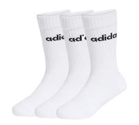 adidas Unisex Kids LINEAR KIDS CREW 3 PAIRS PER PACK SOCKS, white/white/white, 5-6 Years