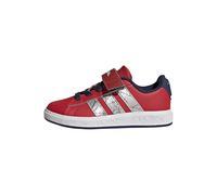 adidas Unisex Kids Marvel Spider-Man Grand Court Kids Shoes, Pure Ruby/Silver met./Dark Blue, 1 UK