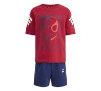 adidas Unisex Kids MARVEL SPIDER-MAN T-SHIRT SET, active maroon/off white, 4-5 Years