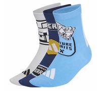 adidas Unisex Kids Minecraft Youth Socks Socks, lgh solid grey/blue burst/dark blue, 3-4 Years