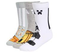 adidas Unisex Kids MINECRAFT YOUTH SOCKS, Wonder Sage/medium grey heather/white, 5-6 Years