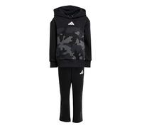 adidas Unisex Kids Seasonal Essentials Little Kids Camo Fleece Jogger Set, black/white, 7-8 Years