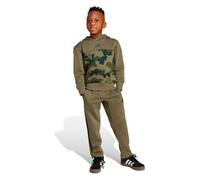 adidas Unisex Kids Seasonal Essentials Little Kids Camo Fleece Jogger Set, olive strata/white, 5-6 Years