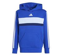 adidas Unisex Kids SEASONAL ESSENTIALS TIBERIO 3 STRIPES FLEECE HOODIE, team royal blue/white/glow blue, 11-12 Years