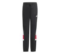 adidas Unisex Kids Seasonal Essentials Tiberio 3 Stripes Fleece Pants, Black/White/Pure Ruby, 11-12 Years